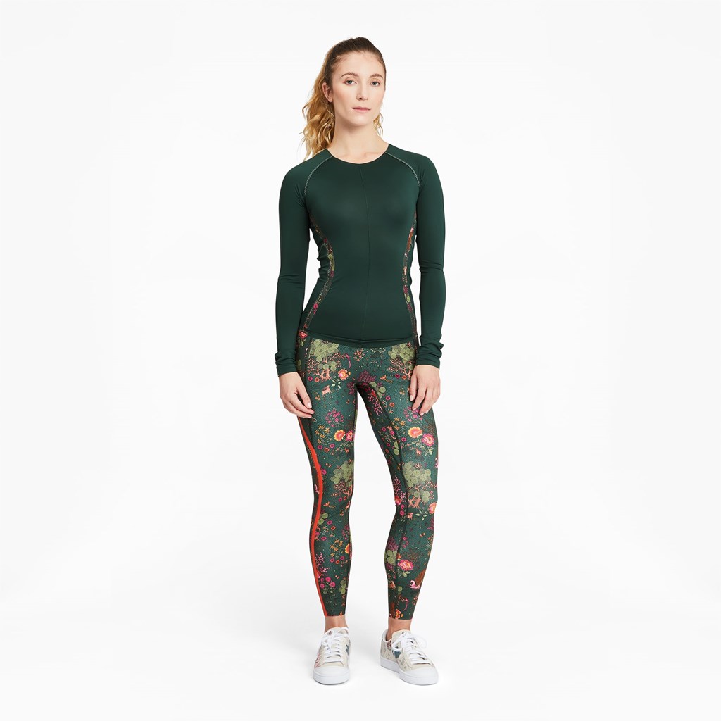 Puma PUMA x LIBERTY Printed Base Layer Dame Grøn | 594126SUI