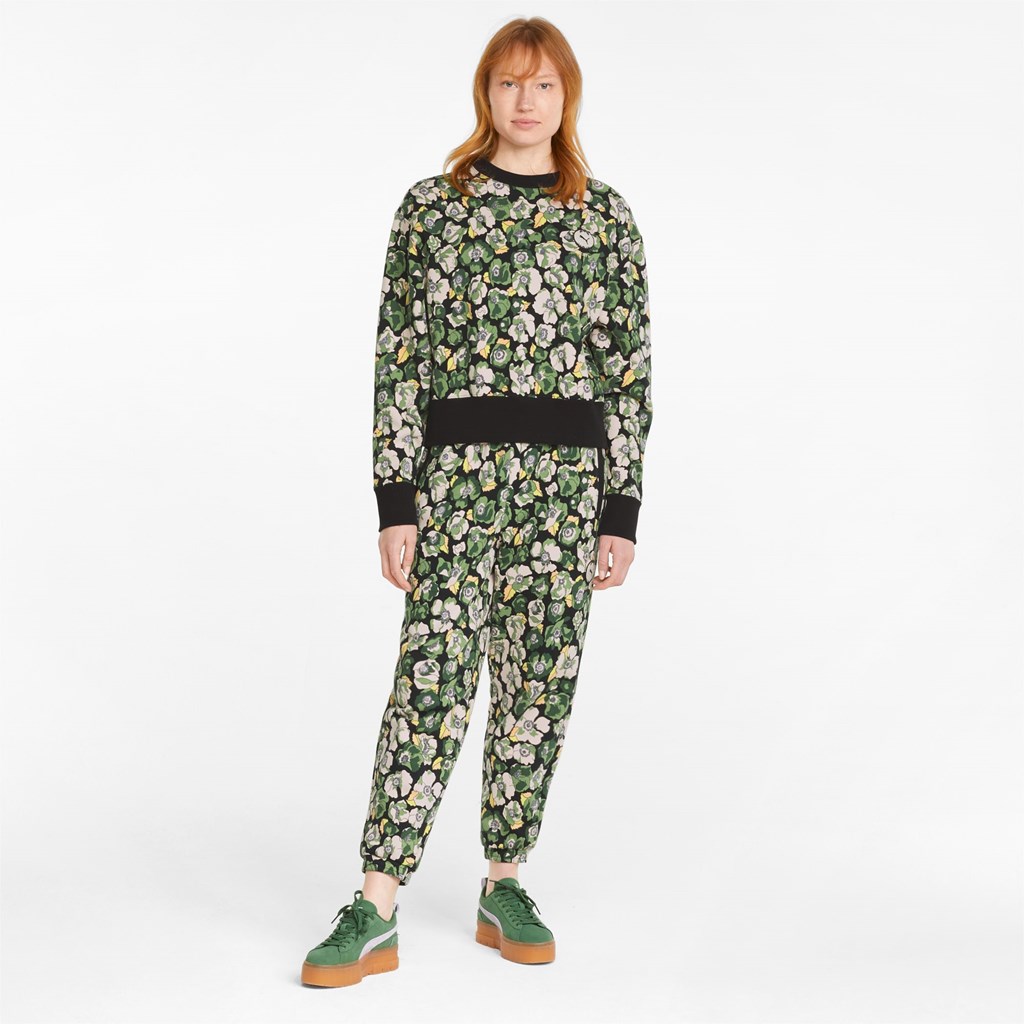 Puma PUMA x LIBERTY Printed Crew Neck Trøjer Dame Sort Blomster | IL2918734