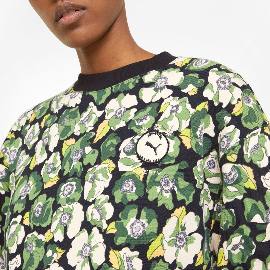 Puma PUMA x LIBERTY Printed Crew Neck Trøjer Dame Sort Blomster | IL2918734