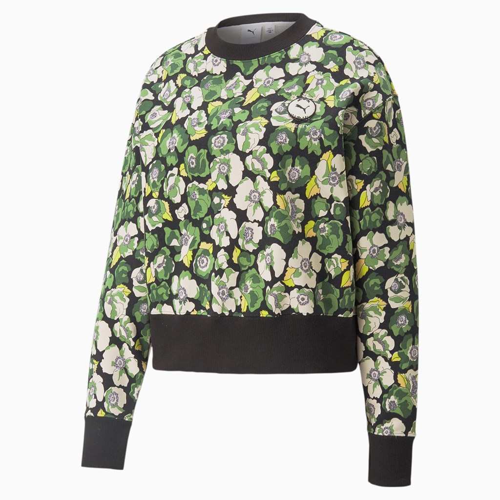 Puma PUMA x LIBERTY Printed Crew Neck Trøjer Dame Sort Blomster | IL2918734