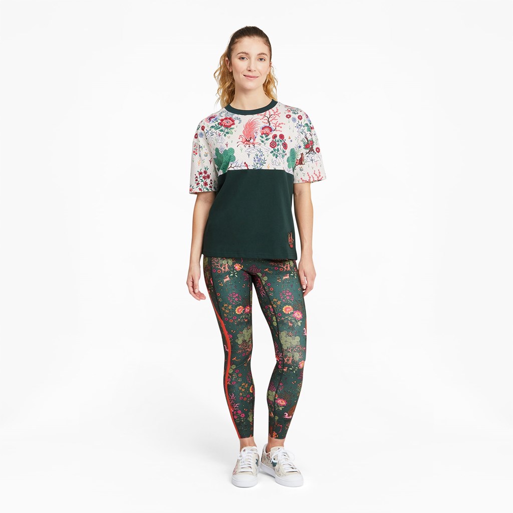 Puma PUMA x LIBERTY Printed Løbe T-shirt Dame Grøn | 816793MPB