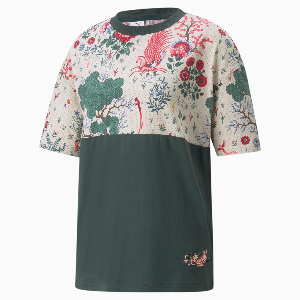 Puma PUMA x LIBERTY Printed Løbe T-shirt Dame Grøn | 816793MPB