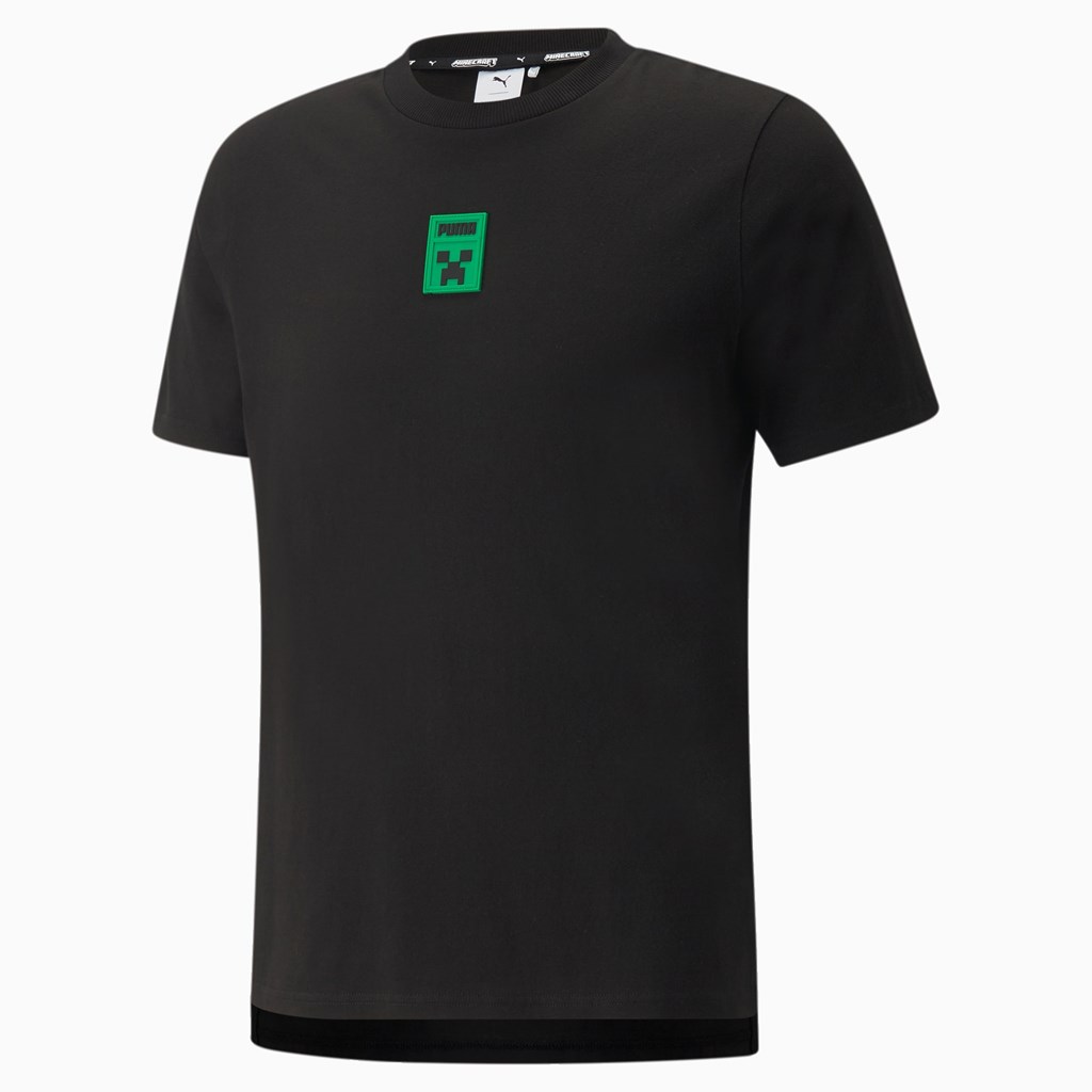 Puma PUMA x MINECRAFT Graphic Løbe T-shirt Herre Sort | 938502BQW