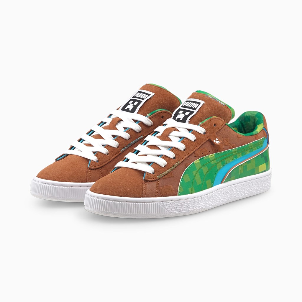 Puma PUMA x MINECRAFT Suede Sneakers Herre Brune Grøn | EW6925487