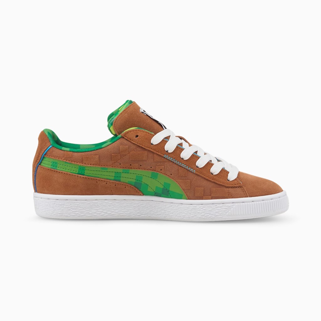 Puma PUMA x MINECRAFT Suede Sneakers Herre Brune Grøn | EW6925487