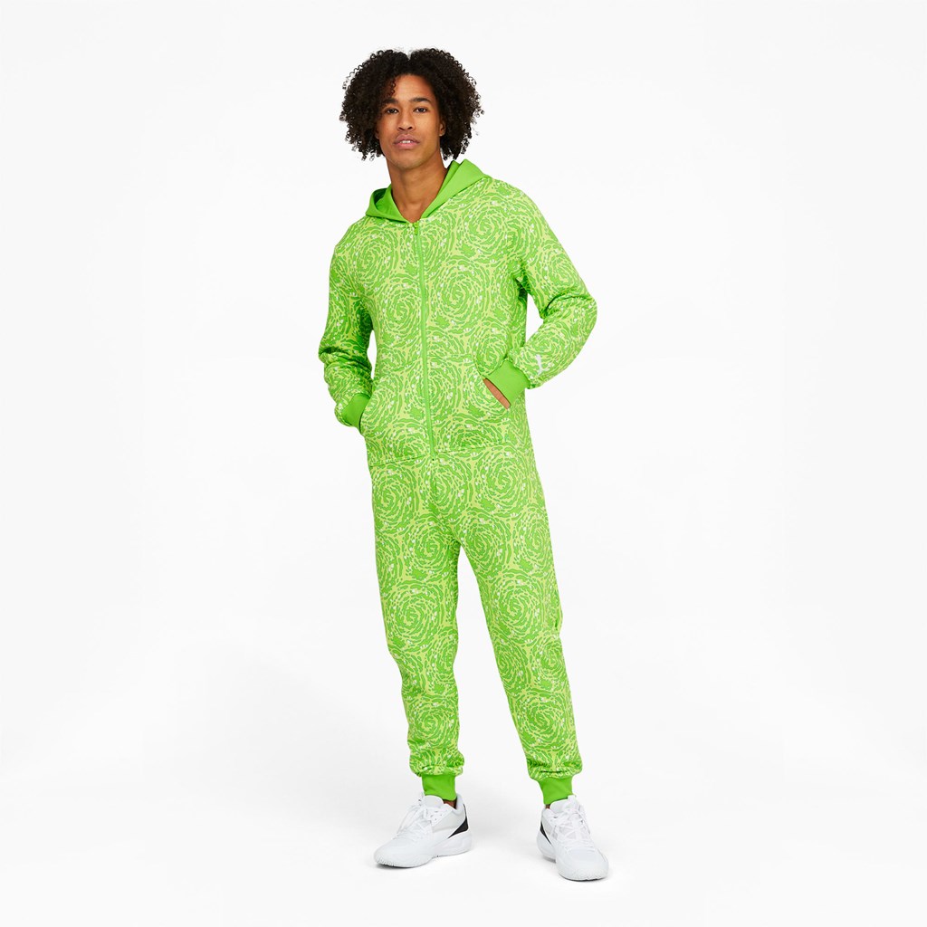 Puma PUMA x RICK AND MORTY Slime Basketball Onesie Herre Grøn | 091237HOQ