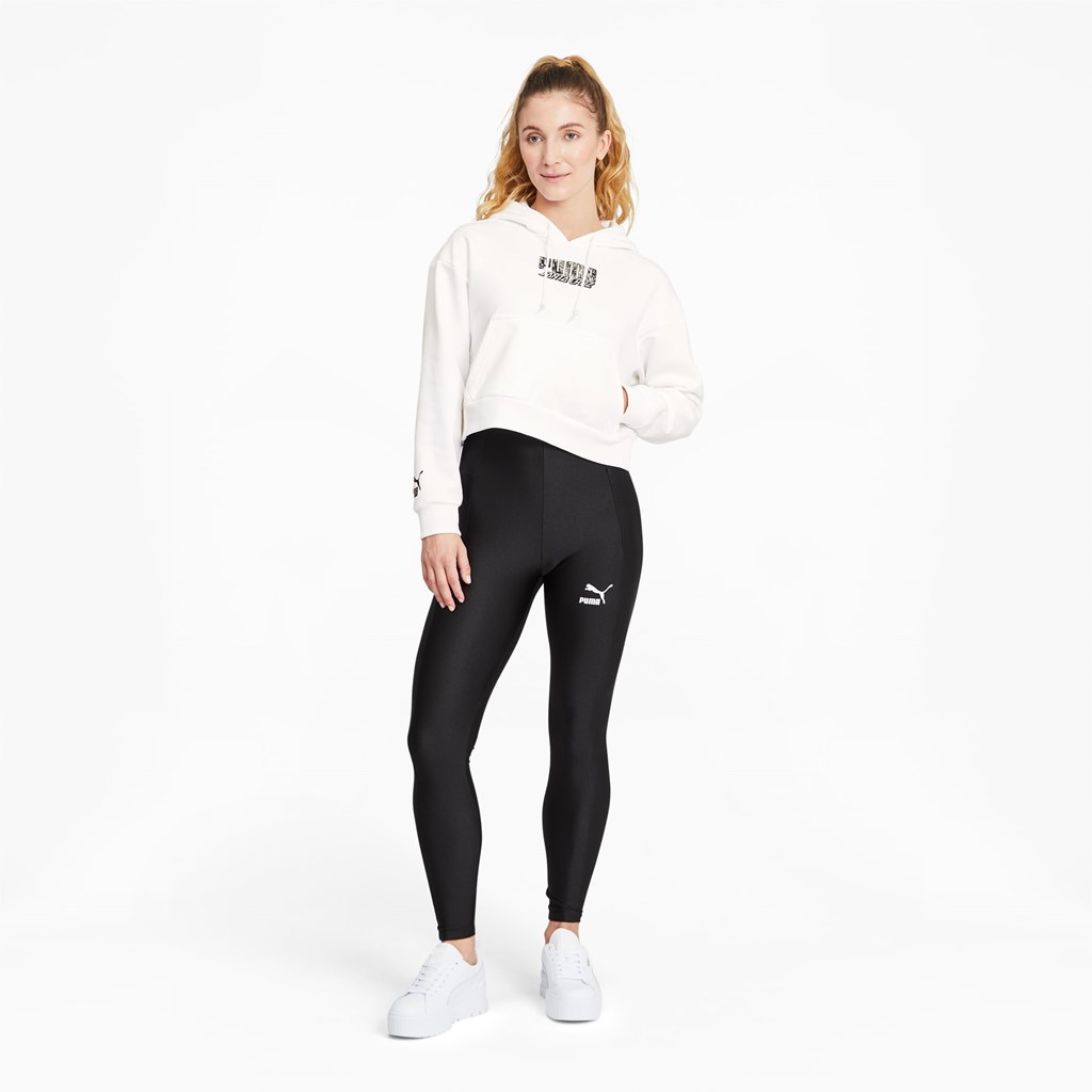 Puma PUMA x SANTA CRUZ Cropped Hættetrøje Dame Hvide | 471206VWR