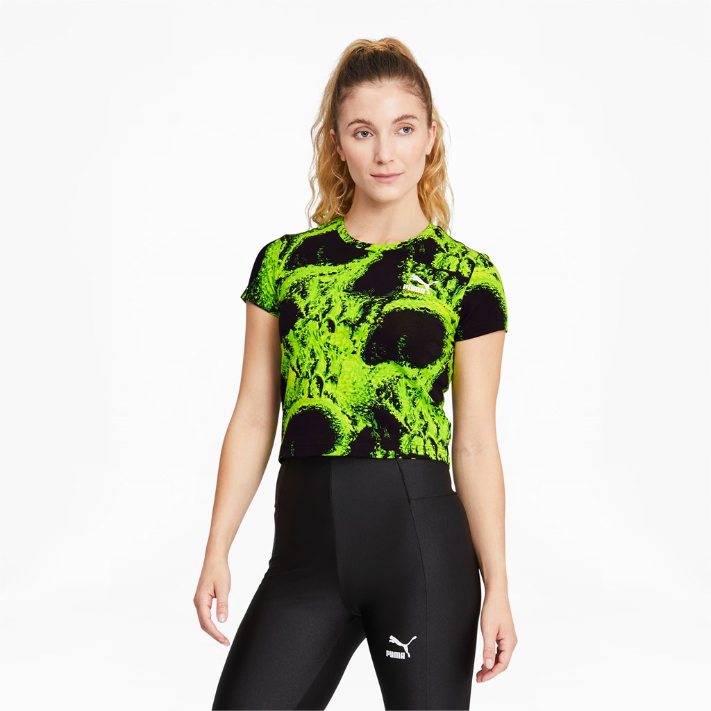 Puma PUMA x SANTA CRUZ Printed Crop Toppe Dame Hvide | WC4198537