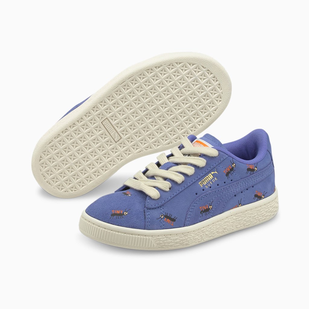 Puma PUMA x TINYCOTTONS Suede Little Sneakers Drenge Blå Hvide | 174609MPY