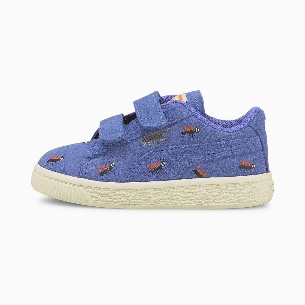 Puma PUMA x TINYCOTTONS Suede Toddler Sneakers Pige Blå Hvide | 925180OPF