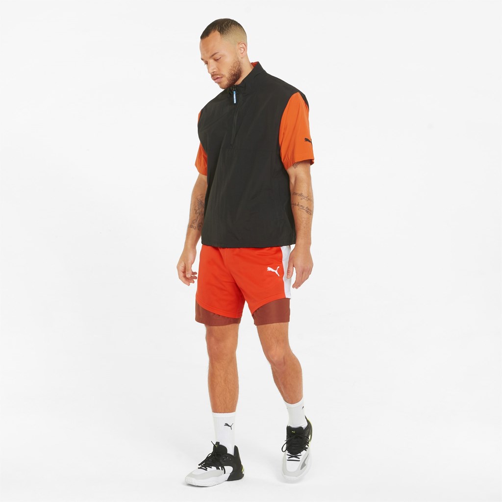 Puma Pick and Roll Basketball Shorts Herre Cherry Tomato / Chili Oil | 972680ZFI