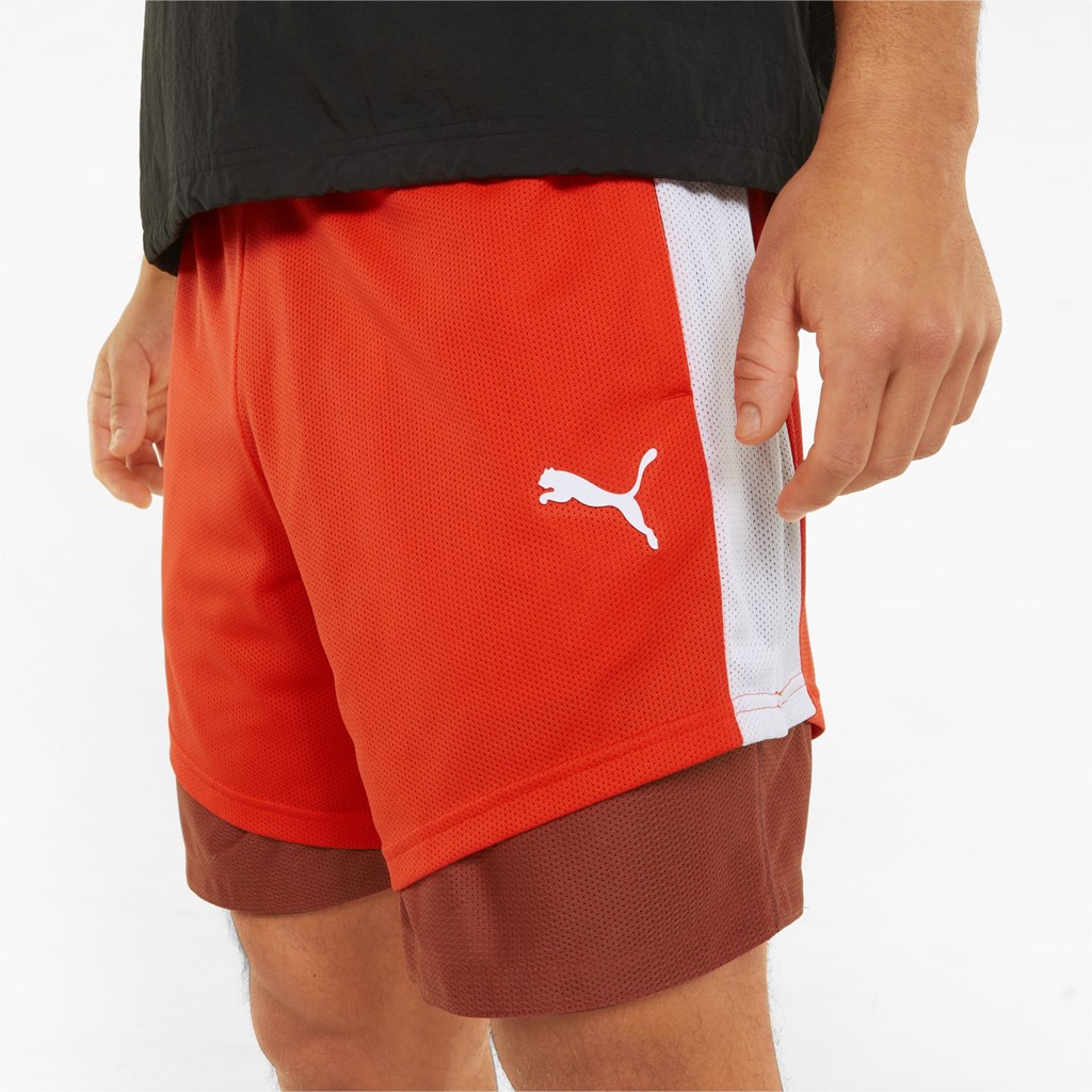 Puma Pick and Roll Basketball Shorts Herre Cherry Tomato / Chili Oil | 972680ZFI