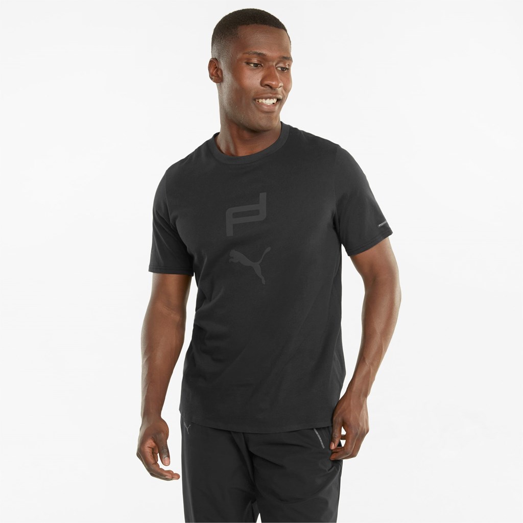 Puma Porsche Design Graphic Løbe T-shirt Herre Sort | 498206SQO