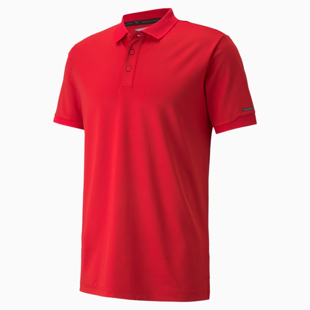 Puma Porsche Design Polo Shirt Herre Rød | 879135TWE