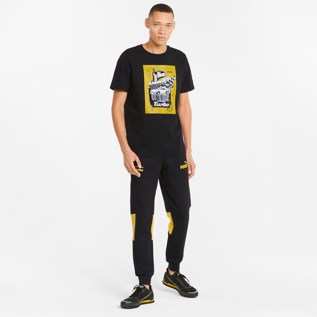 Puma Porsche Legacy Graphic Løbe T-shirt Herre Sort | 016372GAS