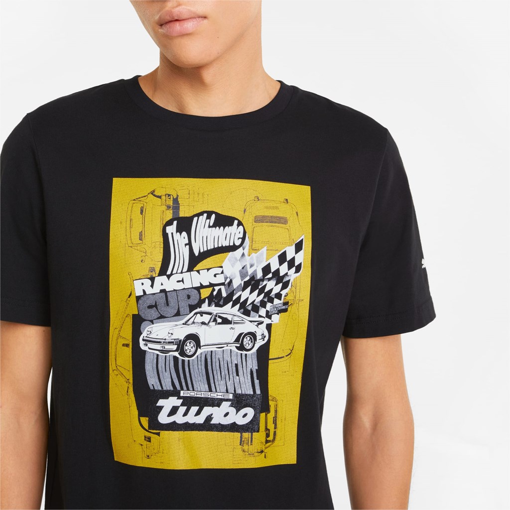 Puma Porsche Legacy Graphic Løbe T-shirt Herre Sort | 016372GAS