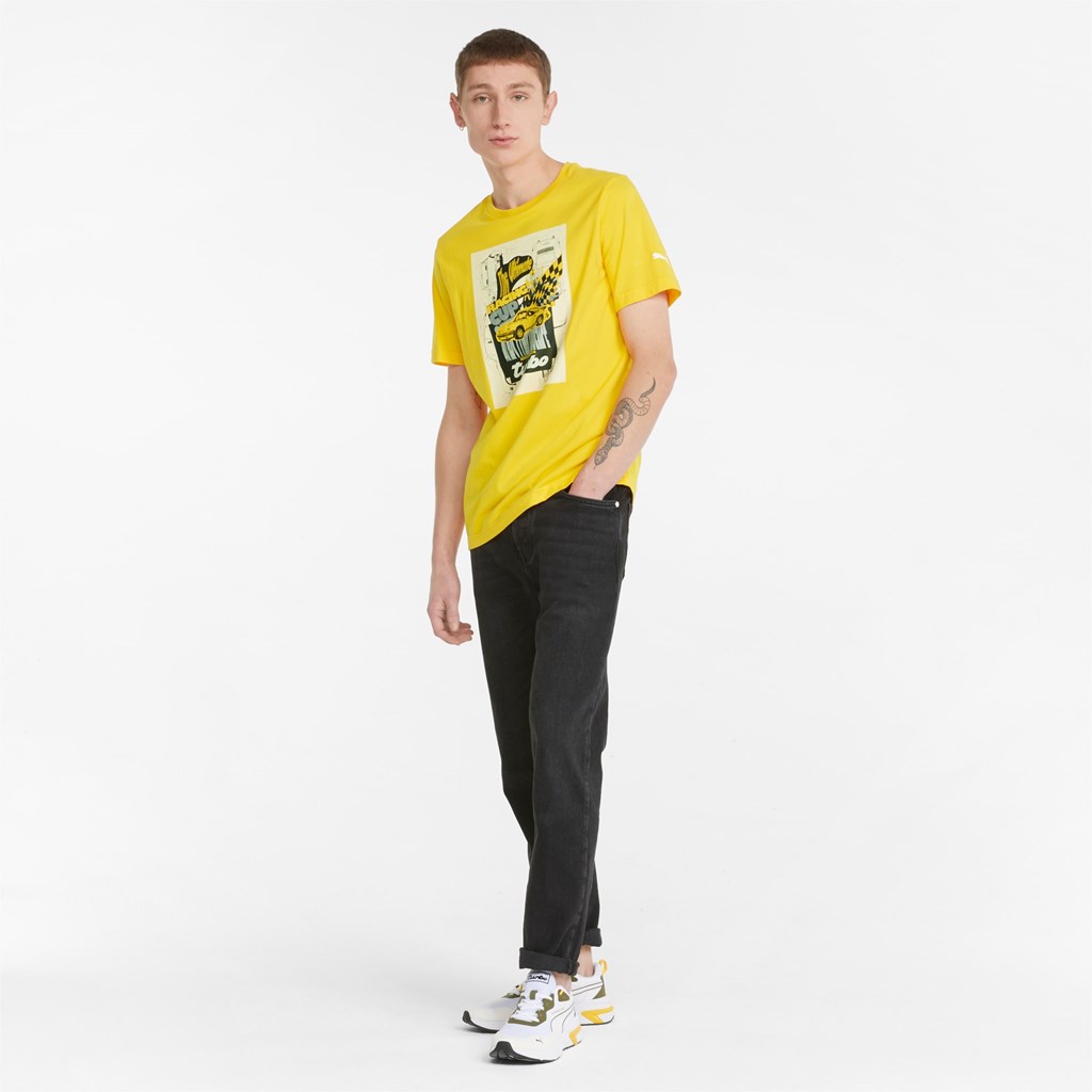 Puma Porsche Legacy Graphic Løbe T-shirt Herre Citron | 321465JZC