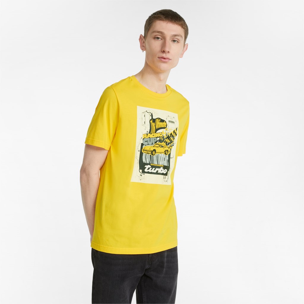 Puma Porsche Legacy Graphic Løbe T-shirt Herre Citron | 321465JZC