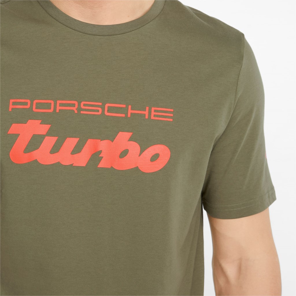 Puma Porsche Legacy Logo Løbe T-shirt Herre Mørkegrøn | 915238SMQ