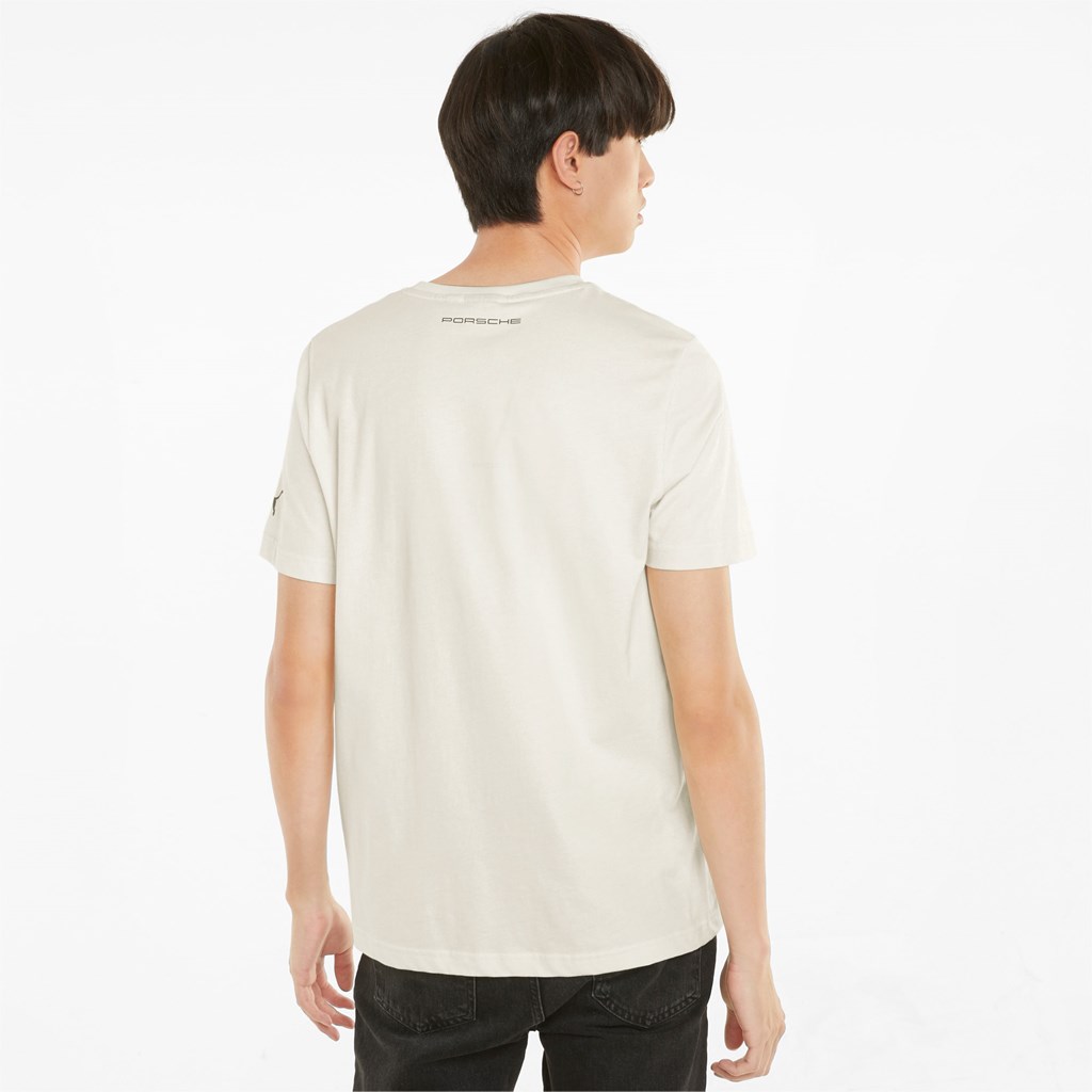 Puma Porsche Legacy Logo Løbe T-shirt Herre Ivory Glow | 936487FTK