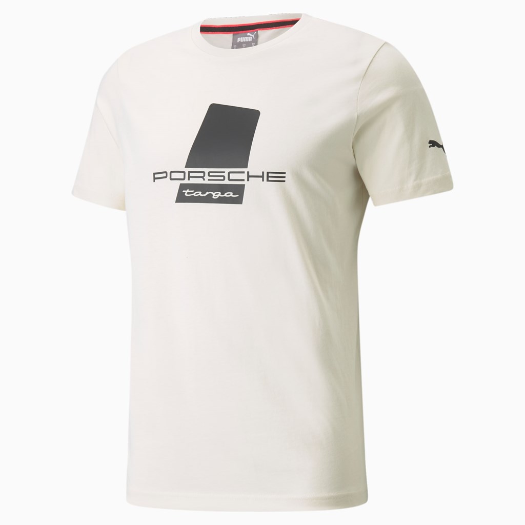 Puma Porsche Legacy Logo Løbe T-shirt Herre Ivory Glow | 936487FTK