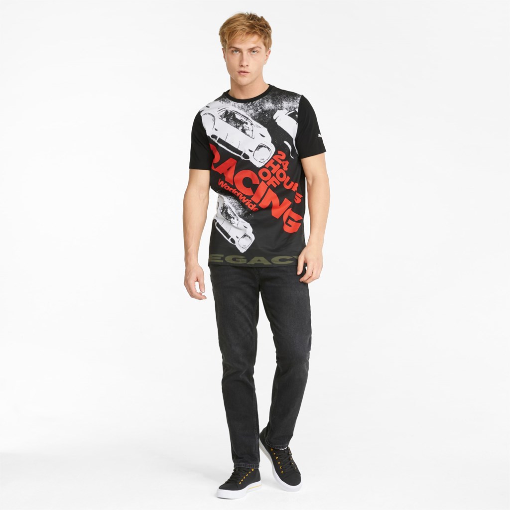 Puma Porsche Legacy Statement Graphic Løbe T-shirt Herre Sort | 651879BCL