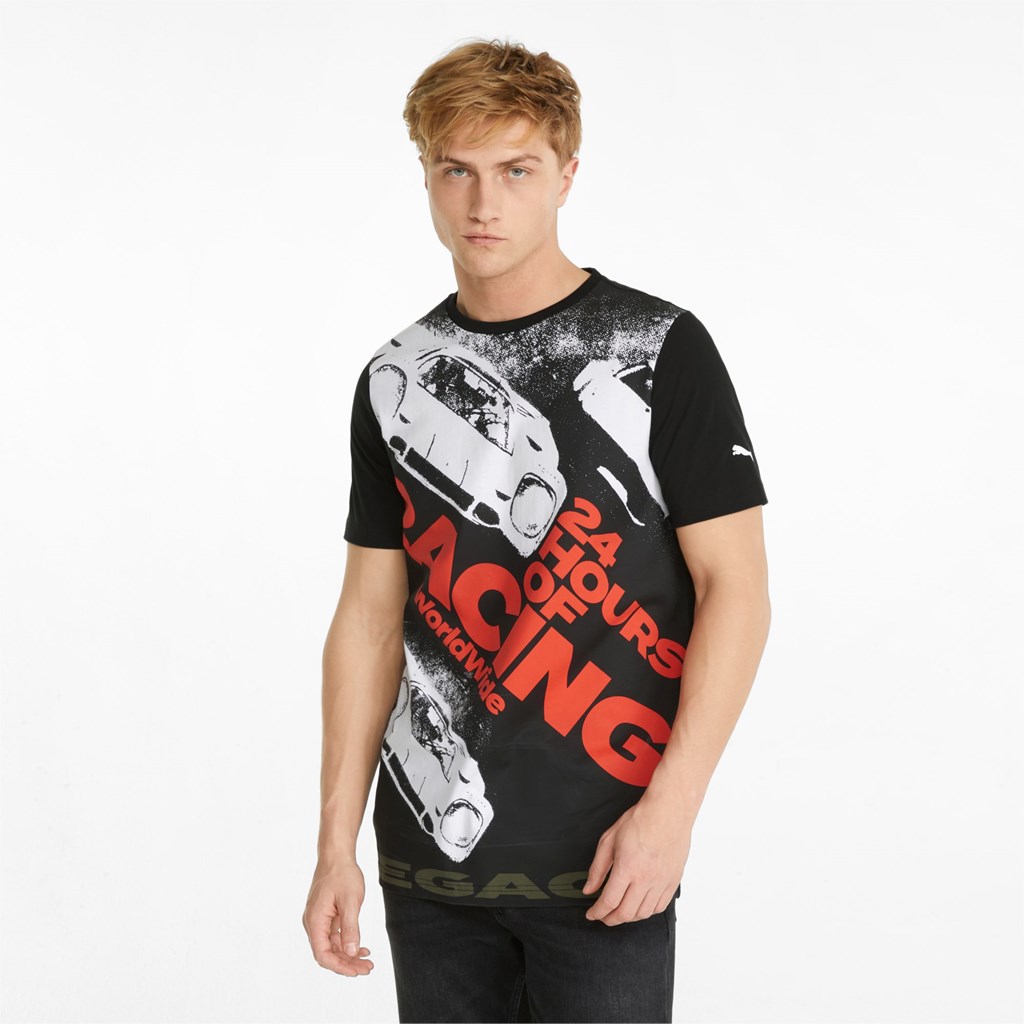 Puma Porsche Legacy Statement Graphic Løbe T-shirt Herre Sort | 651879BCL