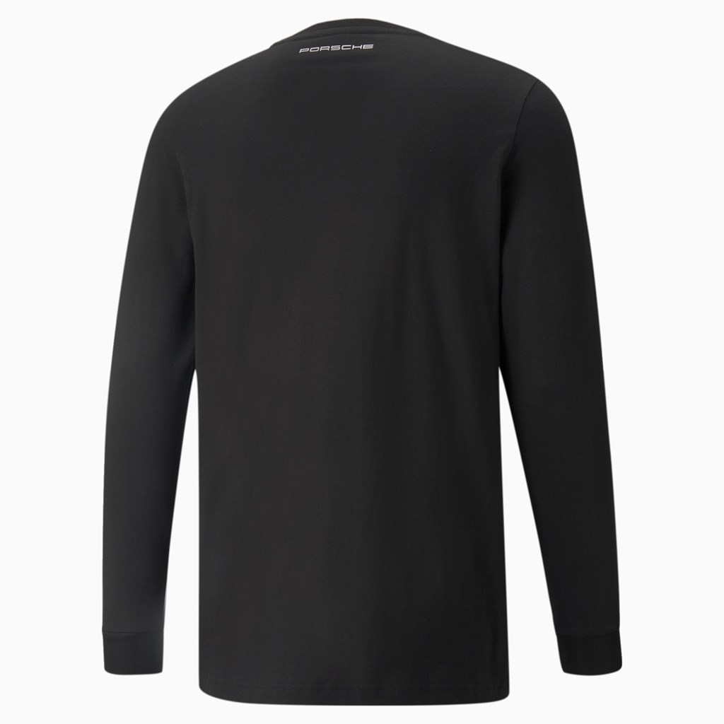 Puma Porsche Legacy Statement Long Sleeve Løbe T-shirt Herre Sort | 726184RNP