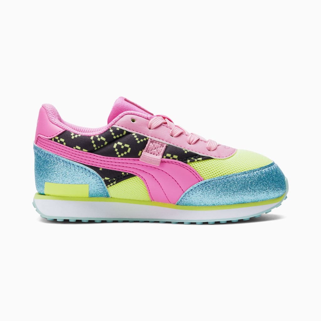 Puma Puma X L.O.L. Surprisefuture Rider Vrqt Little Sneakers Pige Blå Lyserød | 475068BXL