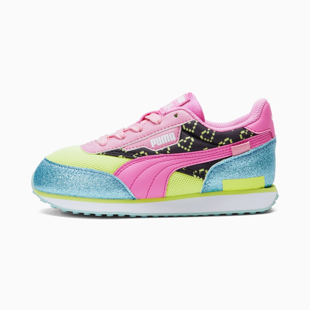 Puma Puma X L.O.L. Surprisefuture Rider Vrqt Little Sneakers Pige Blå Lyserød | 475068BXL