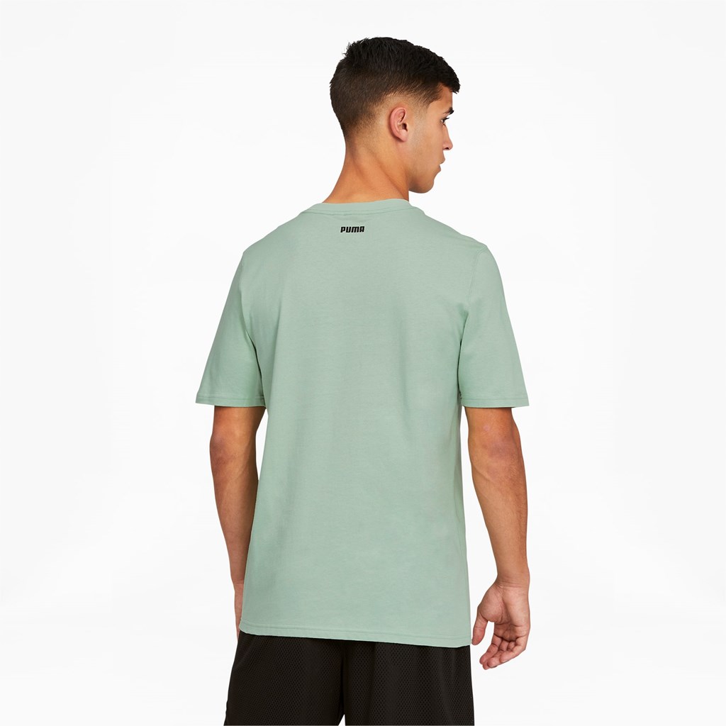 Puma Qualifier Basketball Kort Sleeve Løbe T-shirt Herre Grøn | 563780GYM