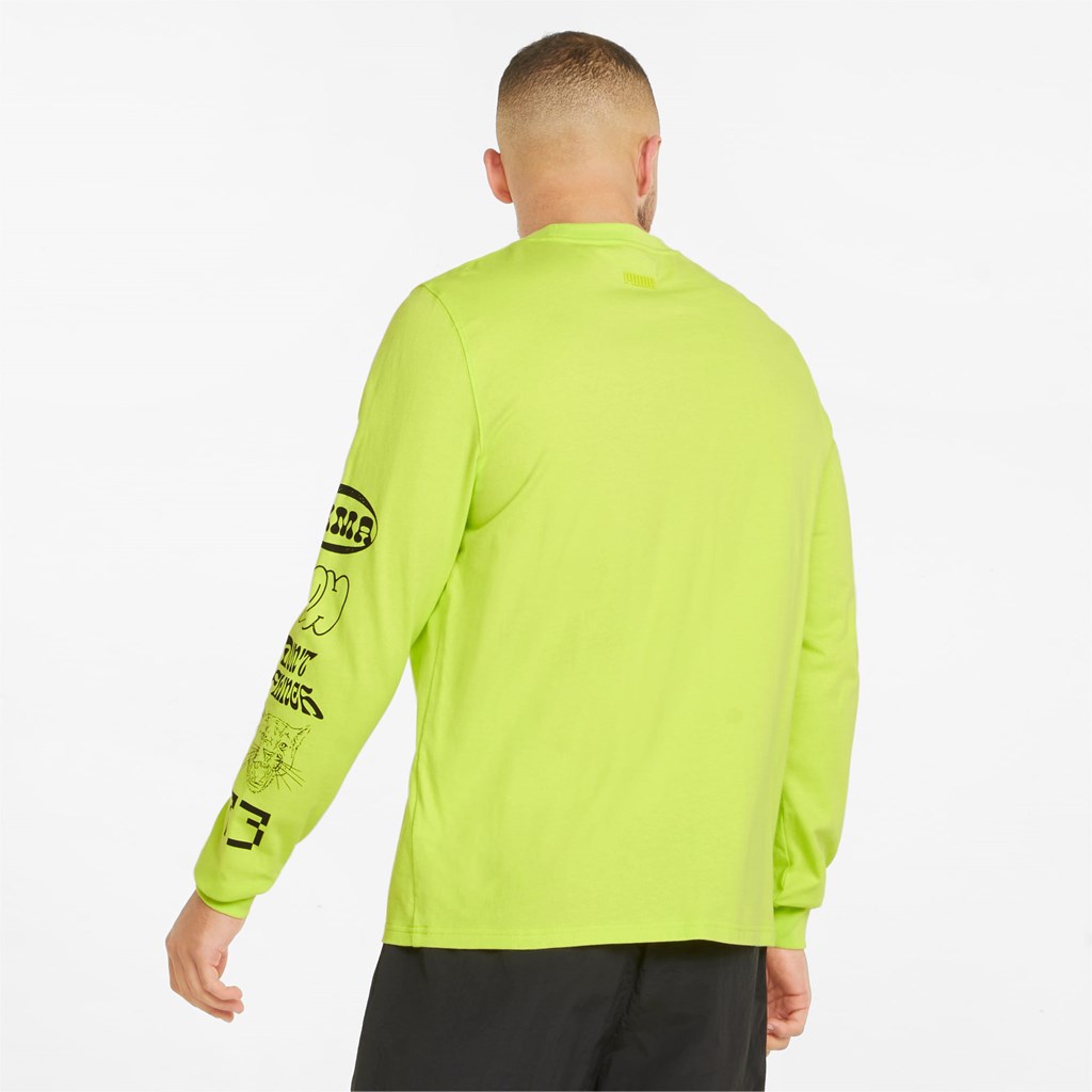 Puma Qualifier Long Sleeve Basketball Løbe T-shirt Herre Gul | 641298PEF