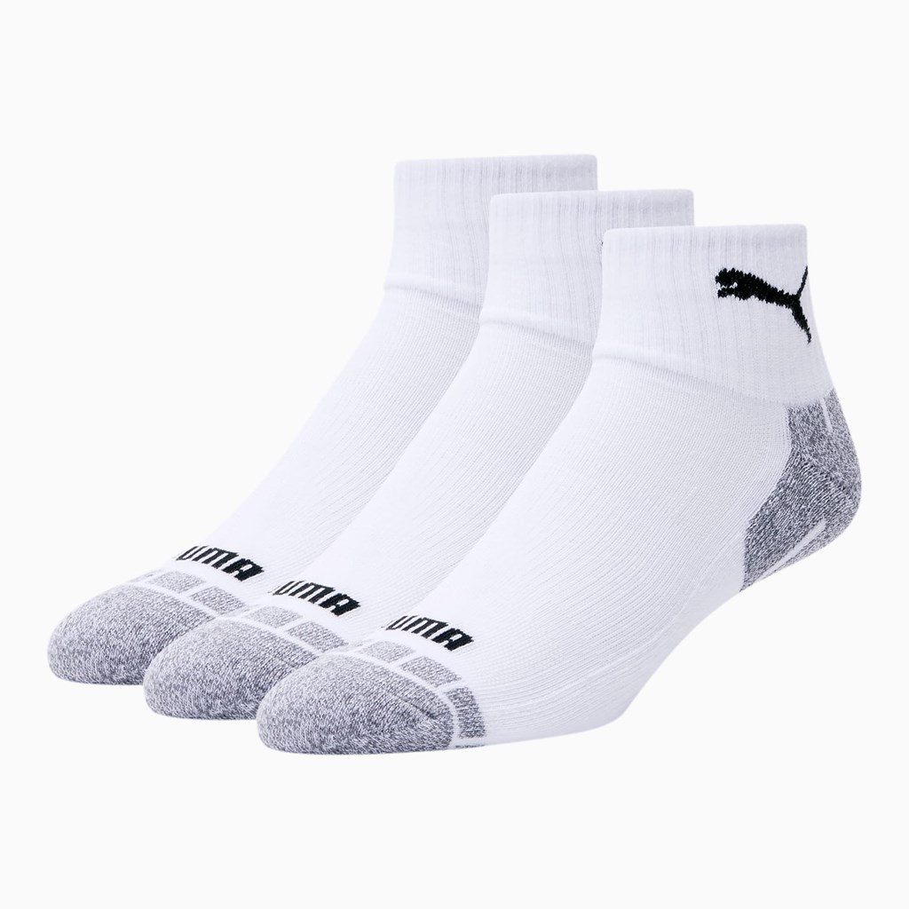 Puma Quarter Crew Cat [3 Pack] Sokker Herre Hvide Sort | PH9856231