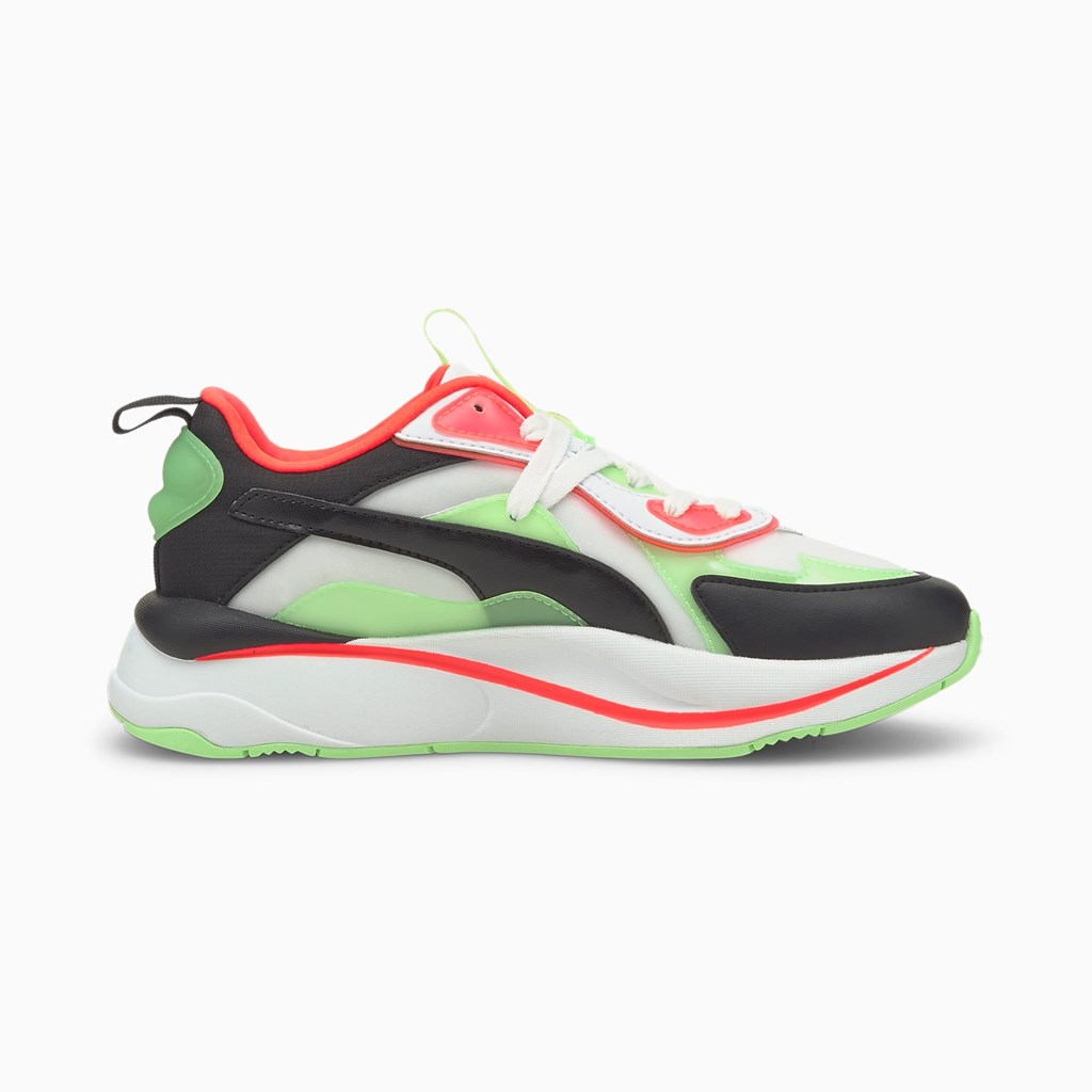 Puma RS-Curve City Lights Sneakers Dame Hvide Grøn | OX2467091