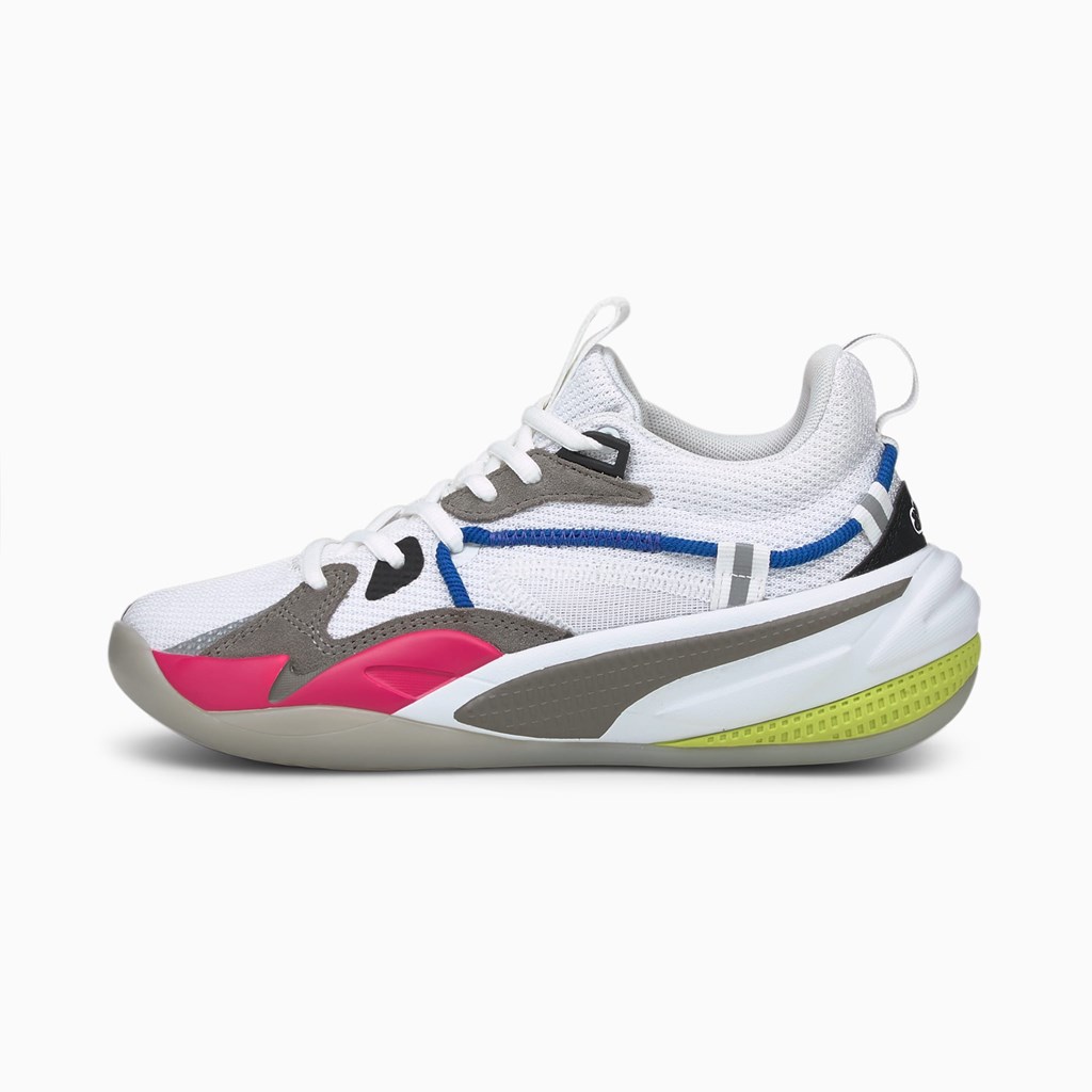 Puma RS-DREAMER JR Basketball Sko Drenge Hvide Lilla | 210476EUG