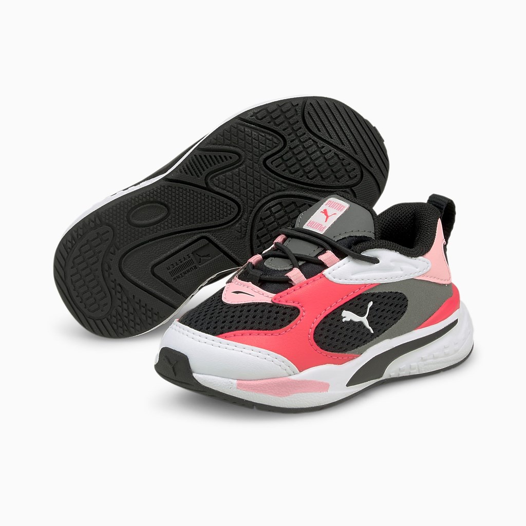 Puma RS-Fast Toddler Sneakers Drenge Sort Lyserød | 754938FEP