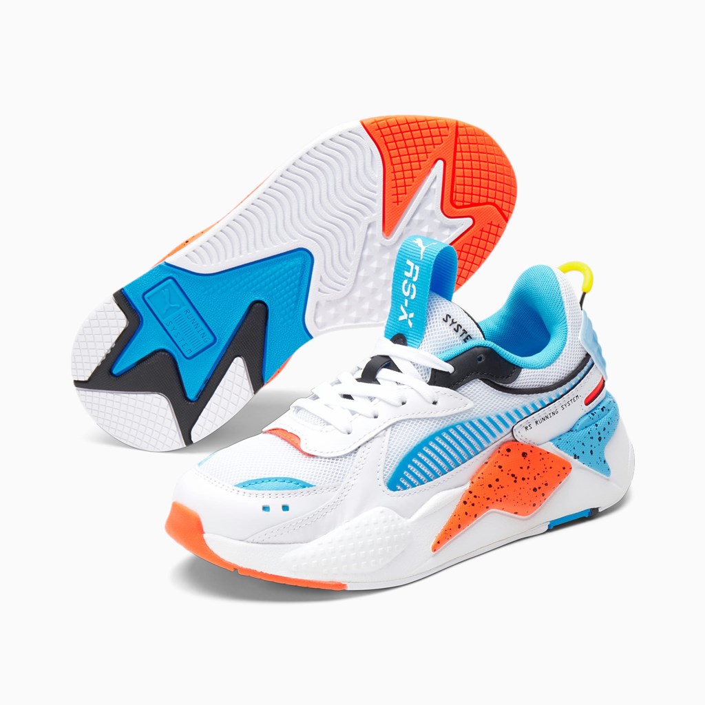 Puma RS-X Airbrush JR Sneakers Drenge Hvide Rød Blå | 546289UZA