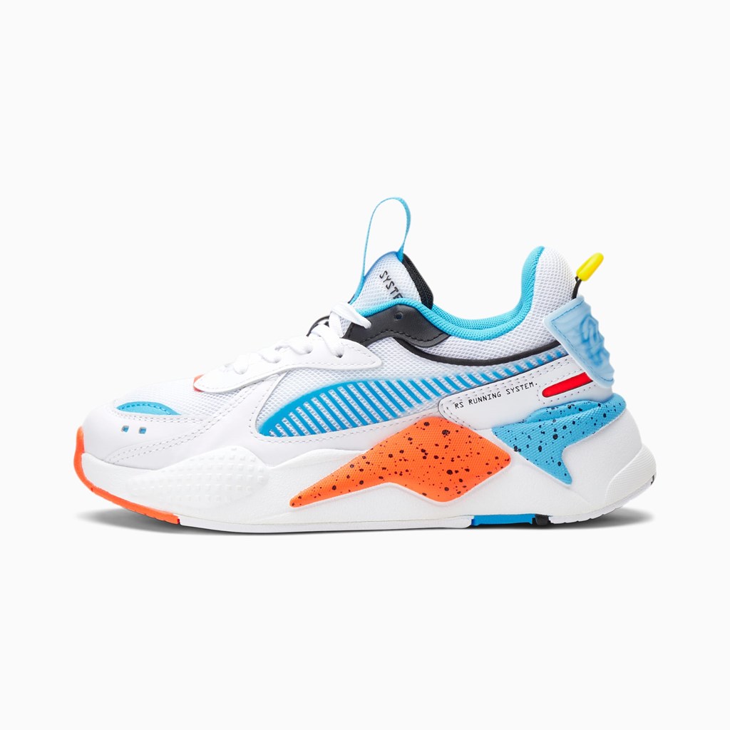 Puma RS-X Airbrush JR Sneakers Drenge Hvide Rød Blå | 546289UZA