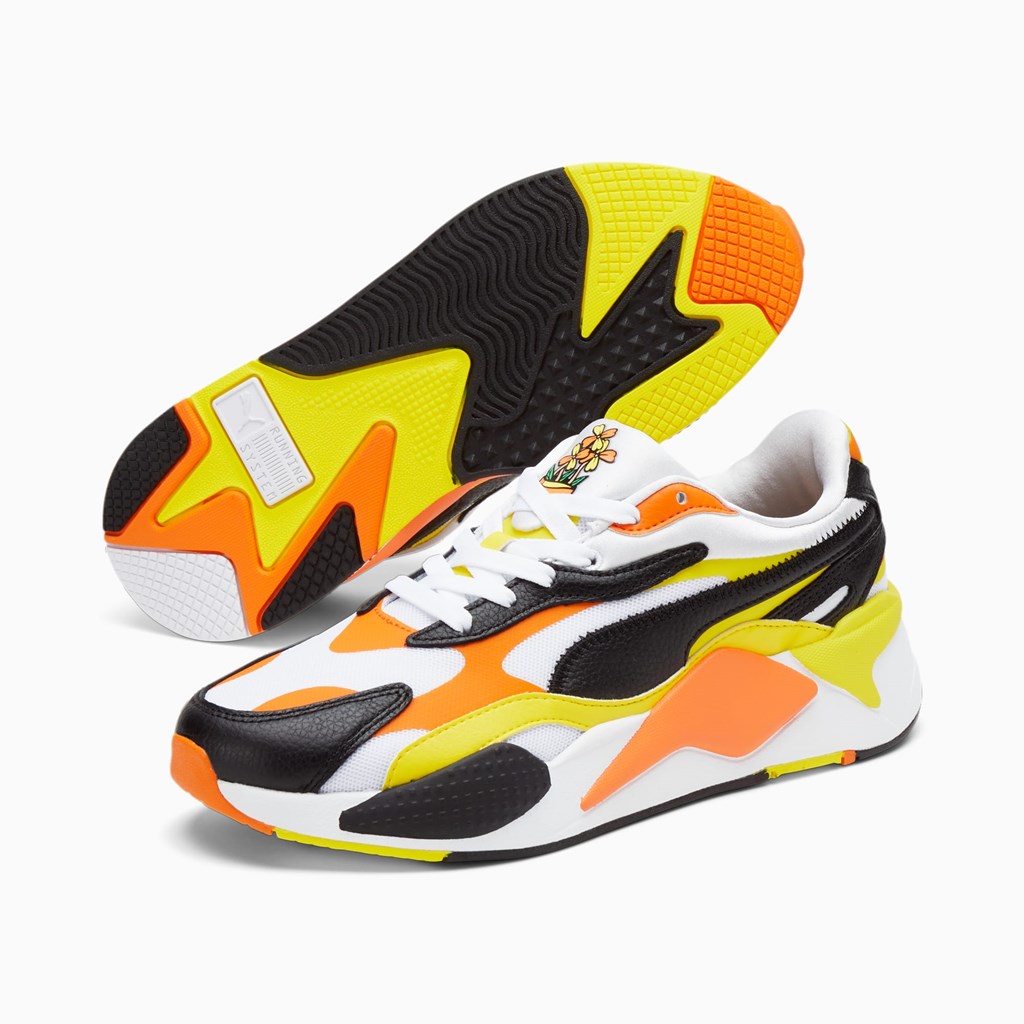 Puma RS-X³ Court Crush Sneakers Herre Hvide Sort Gul | BR0836197