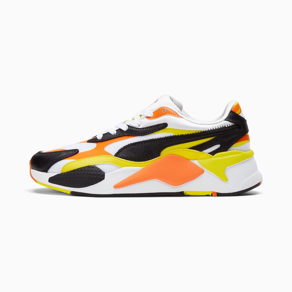 Puma RS-X³ Court Crush Sneakers Herre Hvide Sort Gul | BR0836197