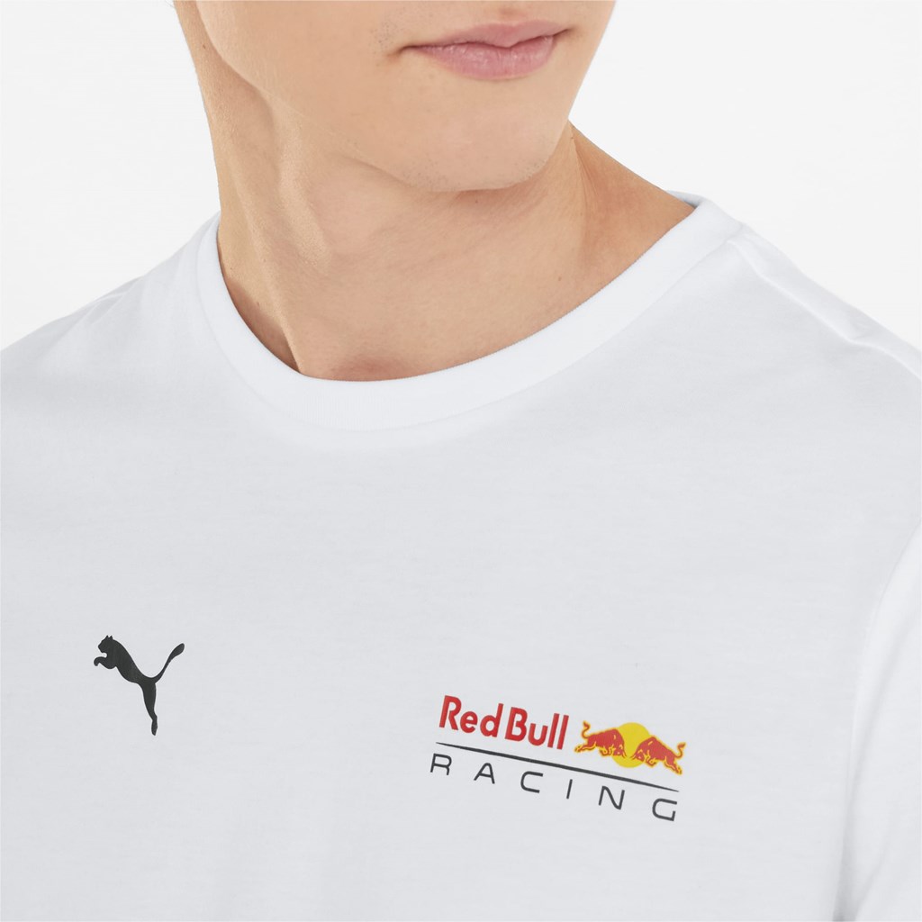 Puma Red Bull Racing Essentials Small Logo Løbe T-shirt Herre Hvide | 687150AWZ