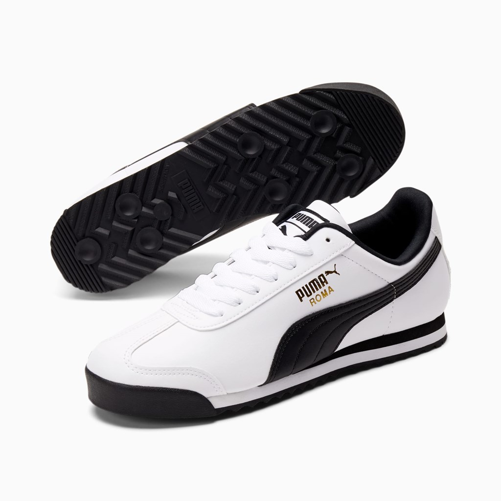 Puma Roma Basic Sneakers Herre Hvide Sort | YL6401827