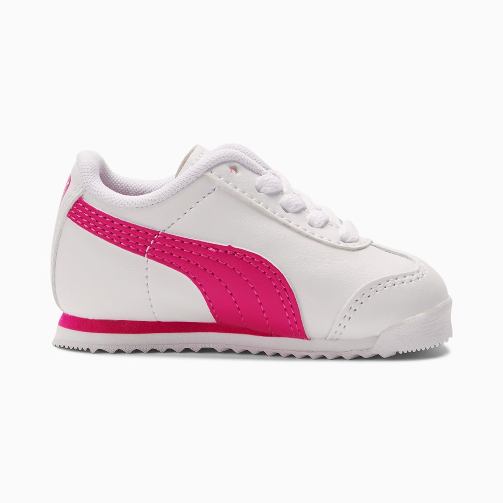 Puma Roma Basic Toddler Sneakers Pige Hvide Fuchsia Lilla | 239164QCN