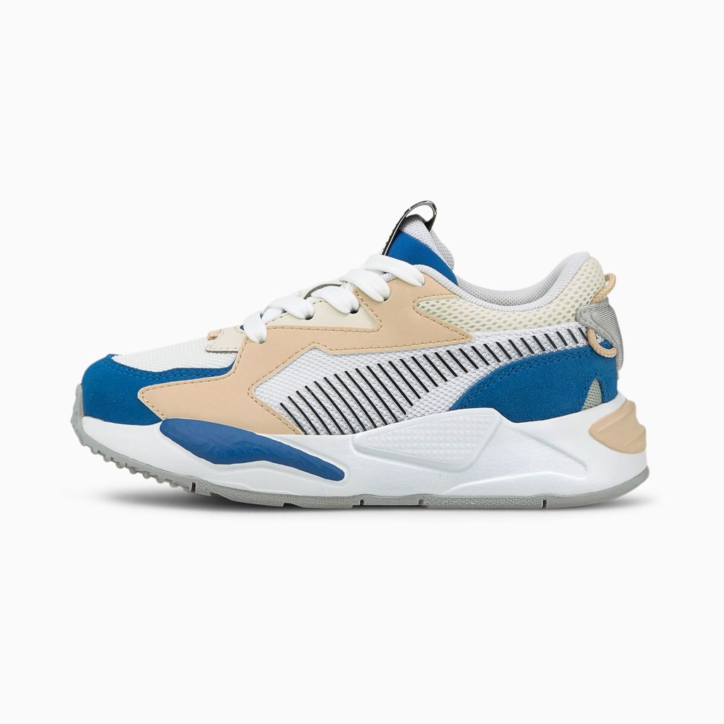 Puma Rs-z College Little Basketball Sko Pige Kongeblå Hvide | 673059FEC