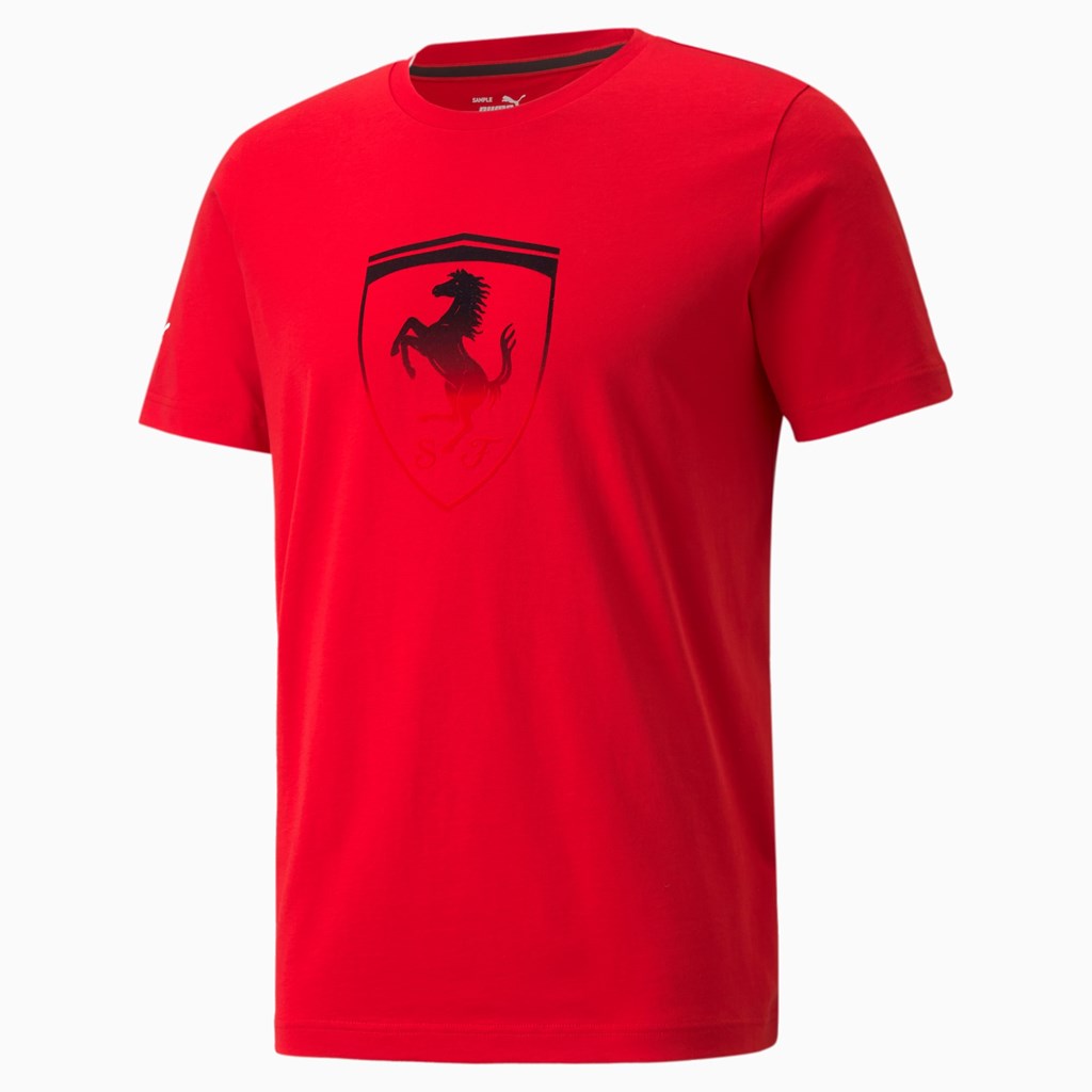 Puma Scuderia Ferrari Race Big Shield Løbe T-shirt Herre Rosso Corsa | 946825PRU