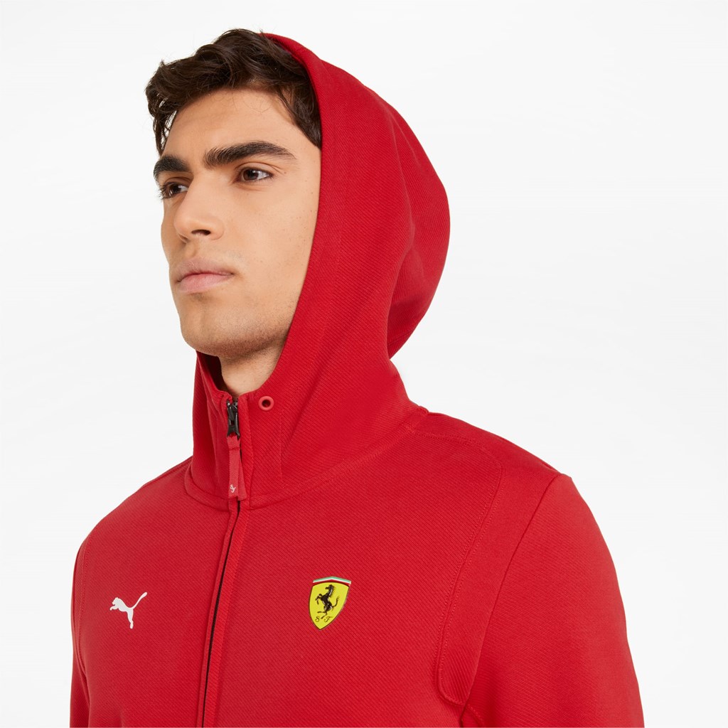 Puma Scuderia Ferrari Race Hætte Sweat Jakke Herre Rosso Corsa | 025983BMS