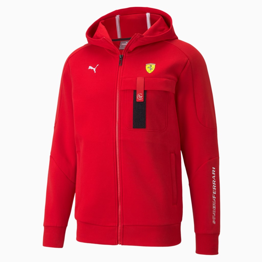 Puma Scuderia Ferrari Race Hætte Sweat Jakke Herre Rosso Corsa | 607394EBS