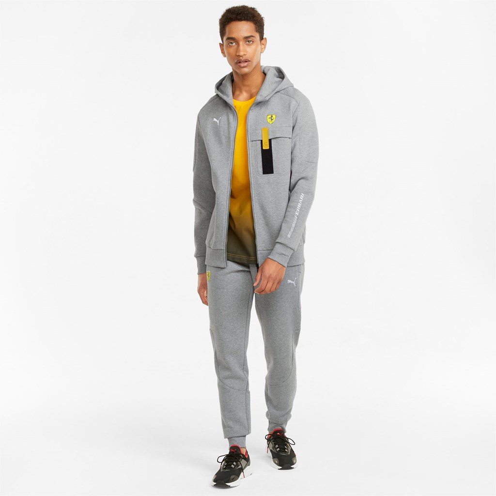 Puma Scuderia Ferrari Race Hætte Sweat Jakke Herre Medium Gray Heather | 796451RAK