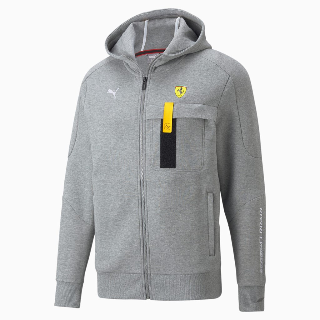 Puma Scuderia Ferrari Race Hætte Sweat Jakke Herre Medium Gray Heather | 796451RAK