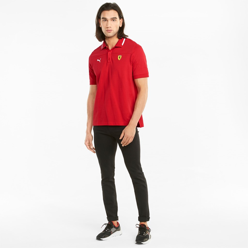 Puma Scuderia Ferrari Race Polo Shirt Herre Rosso Corsa | 163824CUJ